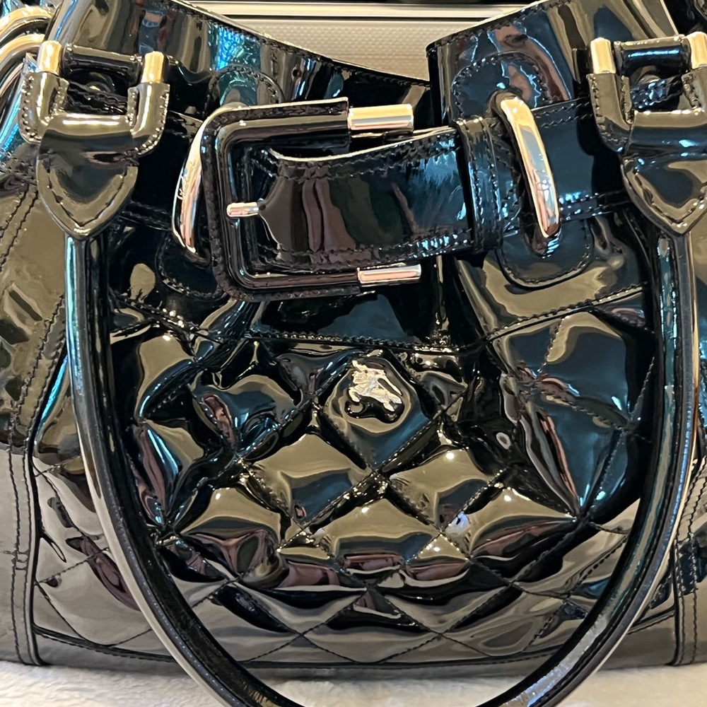 -NEW Authentic Burberry Beaton Prorsum Bag Purse Black Patent—Valentines Gift!